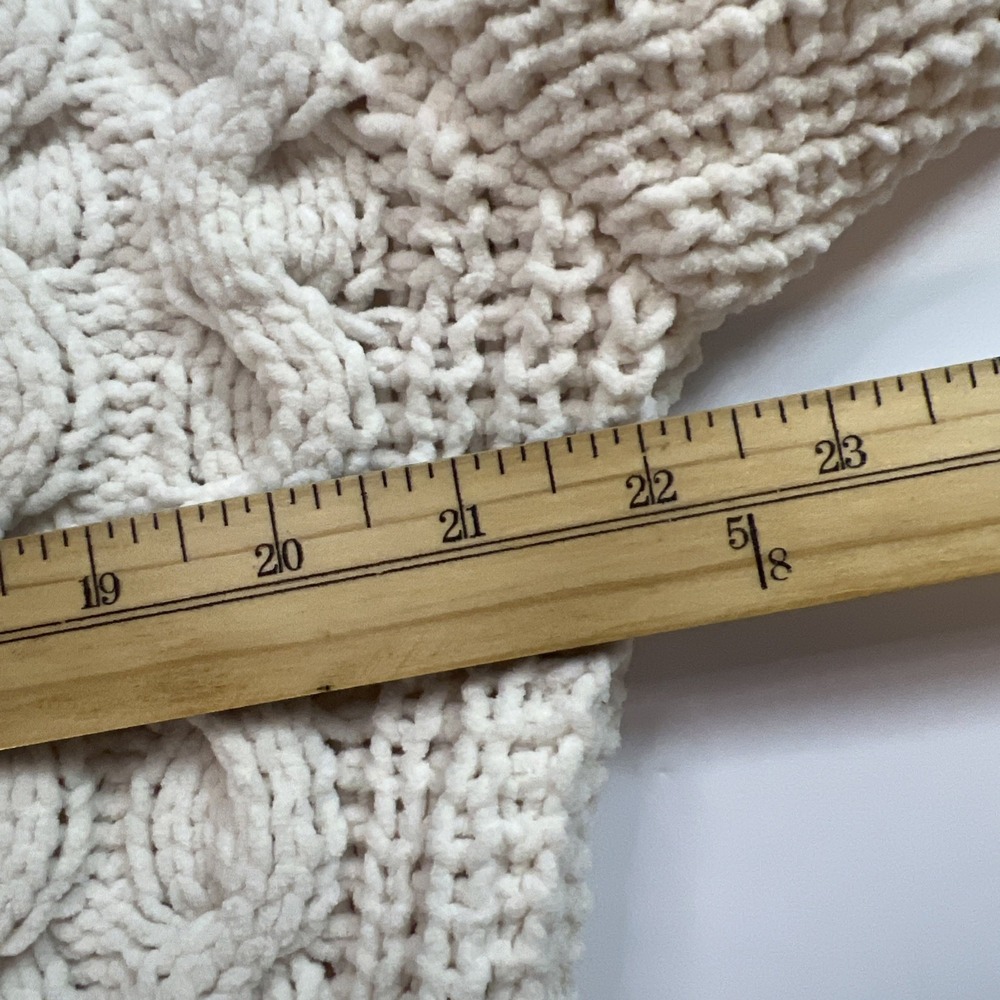 Proof Apparel Chunky Cable Knit Ivory Sweater V-neck Women's Size Medium-New - Picture 5 of 8